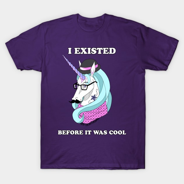 Hipster Unicorn T-Shirt by AriesNamarie